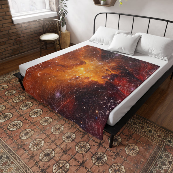 Sacred Geometry Fleece Blanket - Heart Nebula
