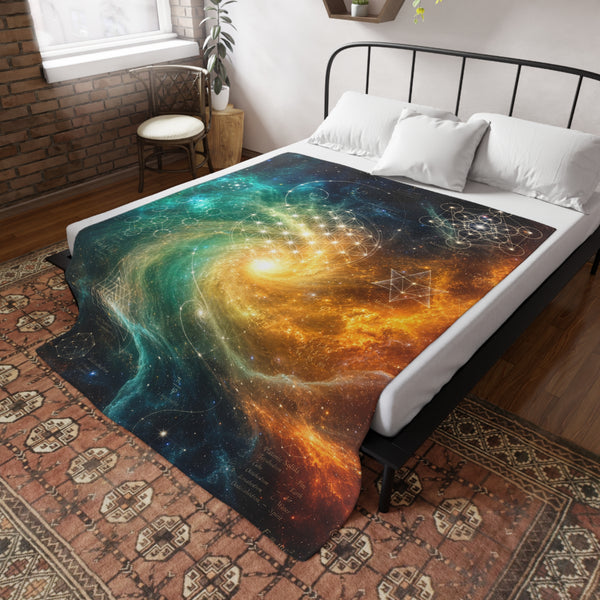 Sacred Geometry Fleece Blanket - Cat's Eye Nebula