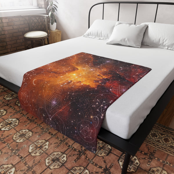 Sacred Geometry Fleece Blanket - Heart Nebula