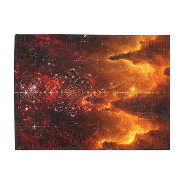 Sacred Geometry Fleece Blanket - Skull & Crossbones Nebula