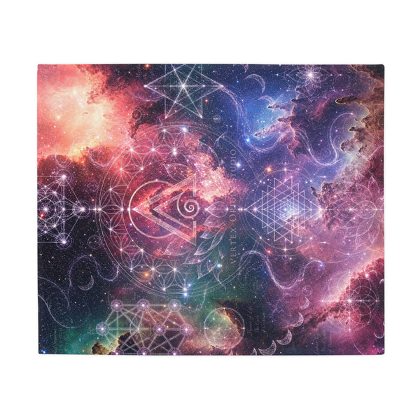 Sacred Geometry Fleece Blanket - Omega Nebula