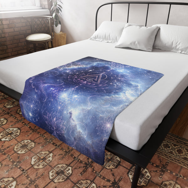 Sacred Geometry Fleece Blanket - Witch Head Nebula