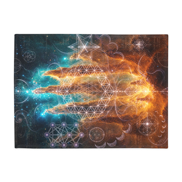Sacred Geometry Fleece Blanket - Butterfly Nebula