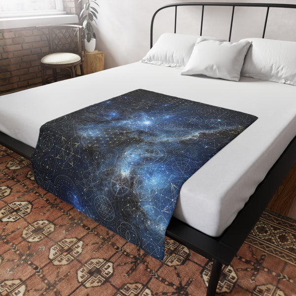 Sacred Geometry Fleece Blanket - Horsehead Nebula