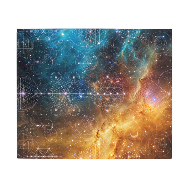 Sacred Geometry Fleece Blanket - Helix Nebula