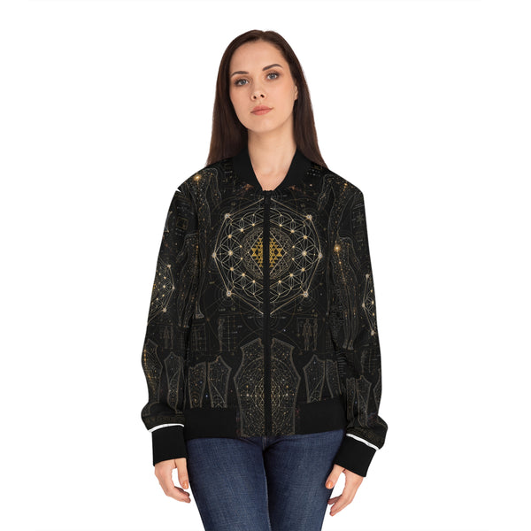 Women's Sacred Geometry Bomber Jacket — Sacred Blueprint