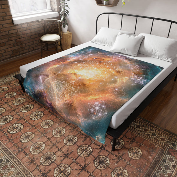 Sacred Geometry Fleece Blanket - Ring Nebula