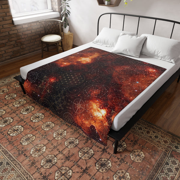 Sacred Geometry Fleece Blanket - North America Nebula