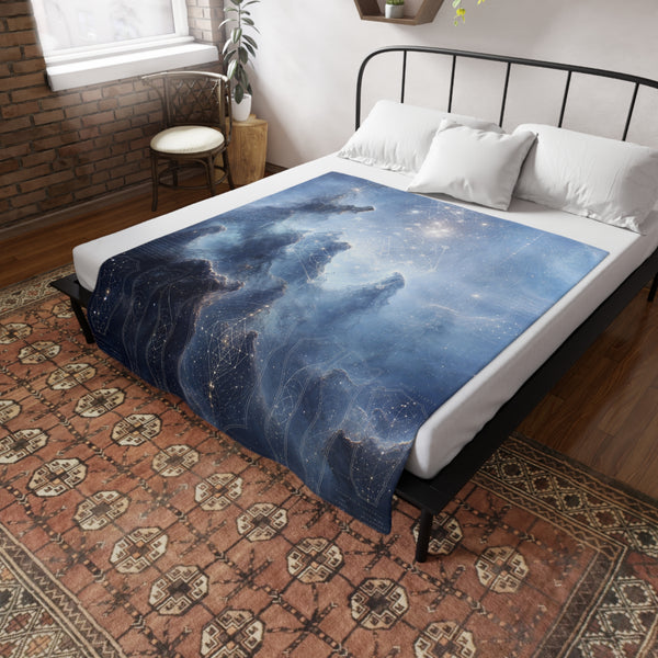 Sacred Geometry Fleece Blanket - Dumbbell Nebula