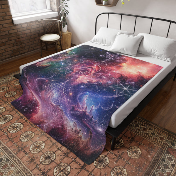 Sacred Geometry Fleece Blanket - Omega Nebula