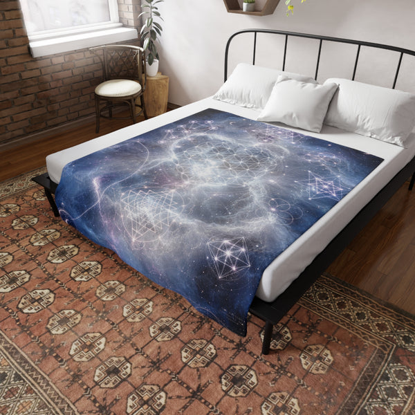 Sacred Geometry Fleece Blanket - Eskimo Nebula