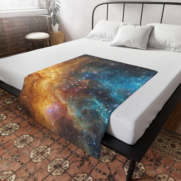 Sacred Geometry Fleece Blanket - Helix Nebula