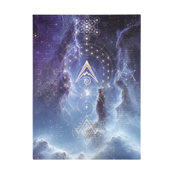 Sacred Geometry Fleece Blanket - Saturn Nebula