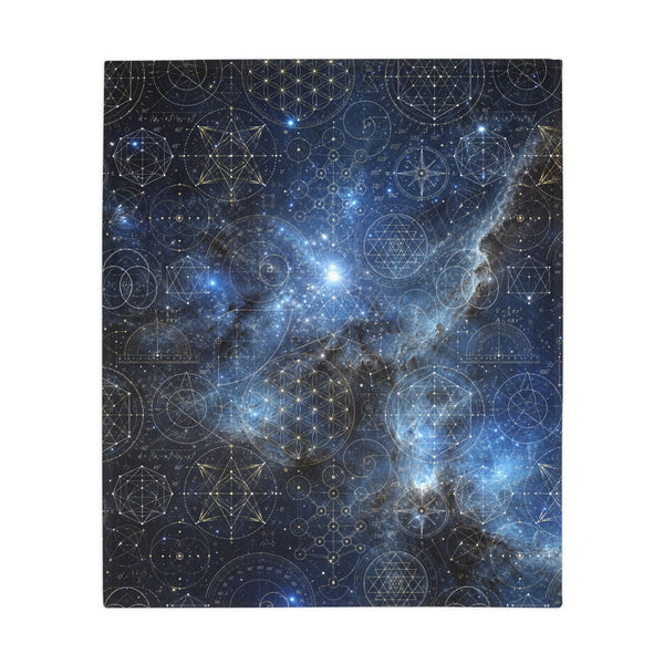 Sacred Geometry Fleece Blanket - Horsehead Nebula