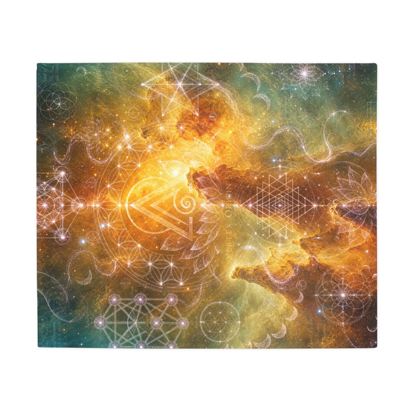 Sacred Geometry Fleece Blanket - Flame Nebula