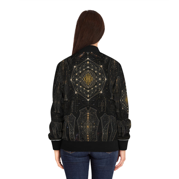 Women's Sacred Geometry Bomber Jacket — Sacred Blueprint