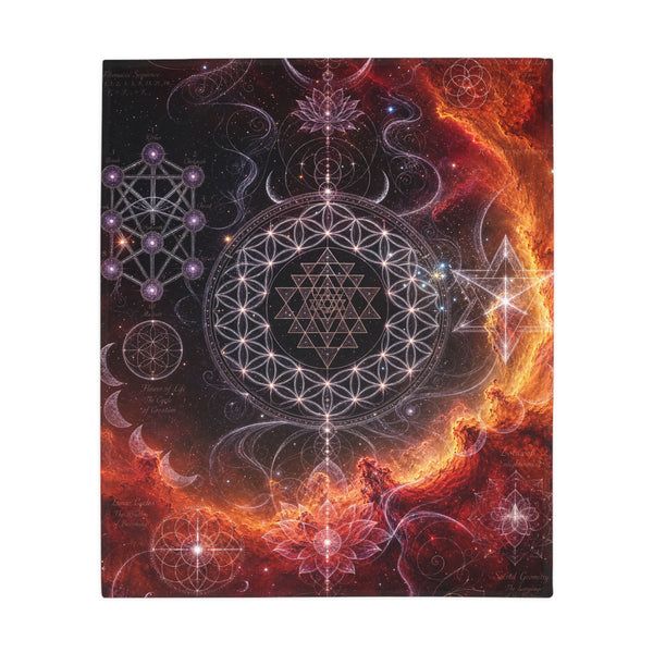 Sacred Geometry Fleece Blanket - Gamma Cygni Nebula