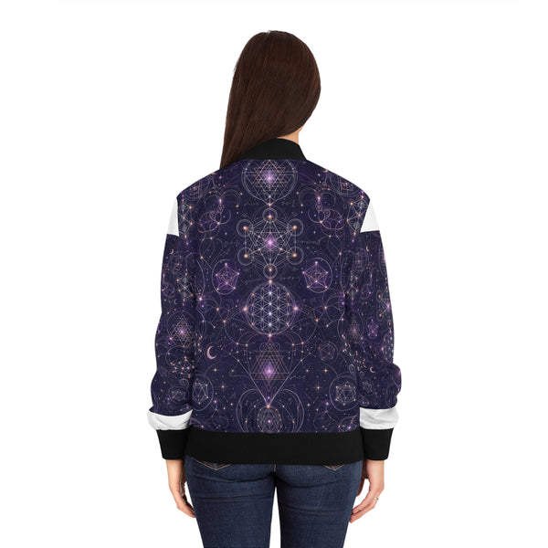 Women's Sacred Geometry Bomber Jacket — Celestial Weave
