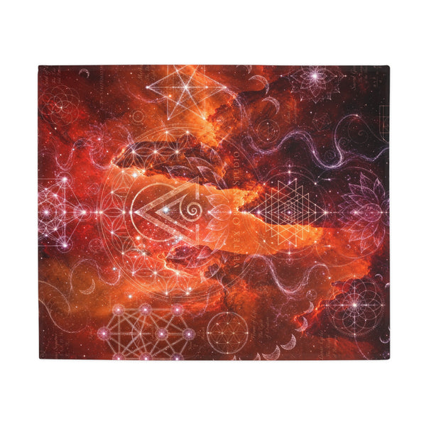 Sacred Geometry Fleece Blanket - Red Spider Nebula