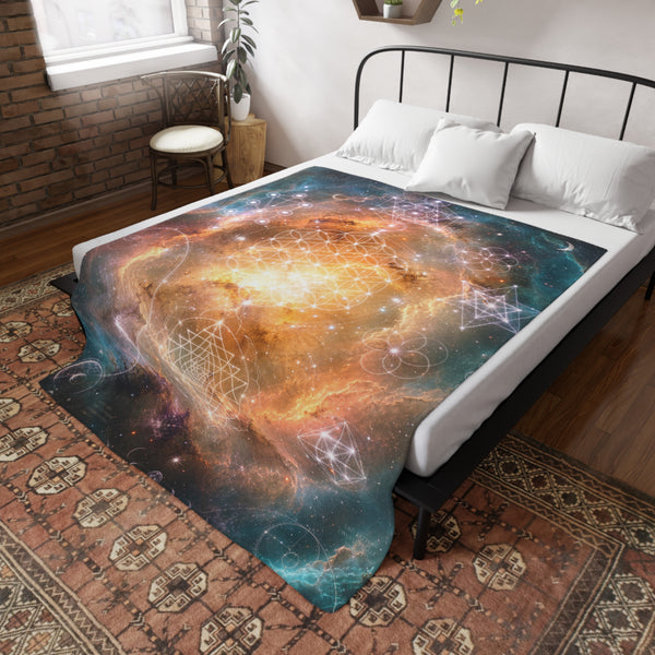 Sacred Geometry Fleece Blanket - Ring Nebula