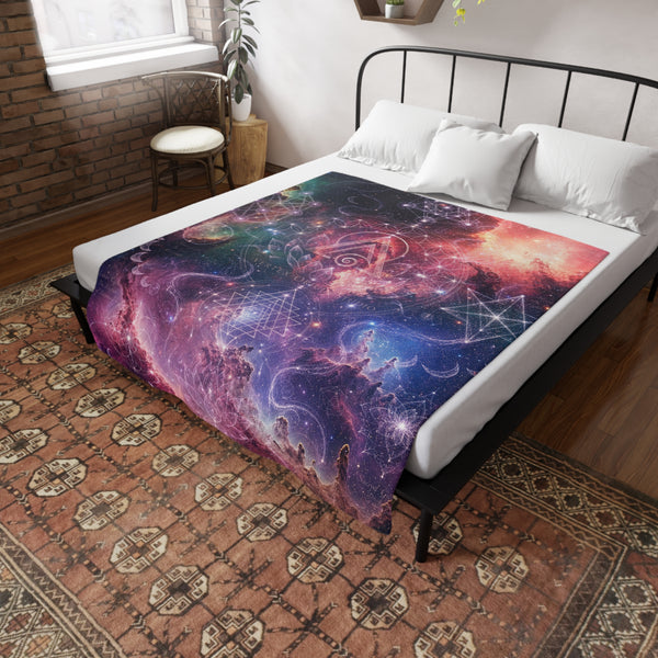 Sacred Geometry Fleece Blanket - Omega Nebula
