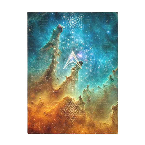 Sacred Geometry Fleece Blanket - Bubble Nebula