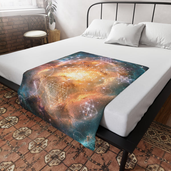 Sacred Geometry Fleece Blanket - Ring Nebula