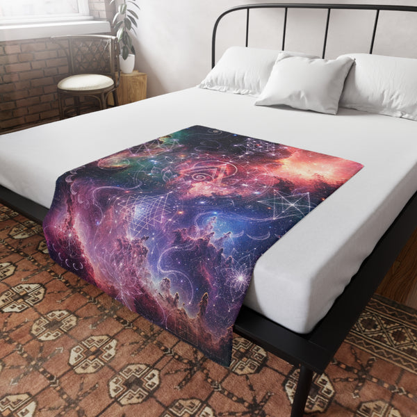 Sacred Geometry Fleece Blanket - Omega Nebula