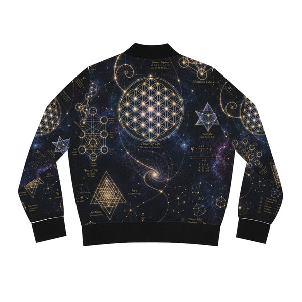 Women's Sacred Geometry Bomber Jacket — Cosmic Constellation