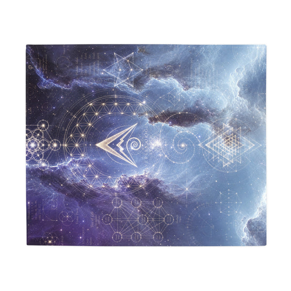 Sacred Geometry Fleece Blanket - Saturn Nebula