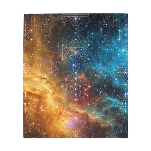 Sacred Geometry Fleece Blanket - Helix Nebula
