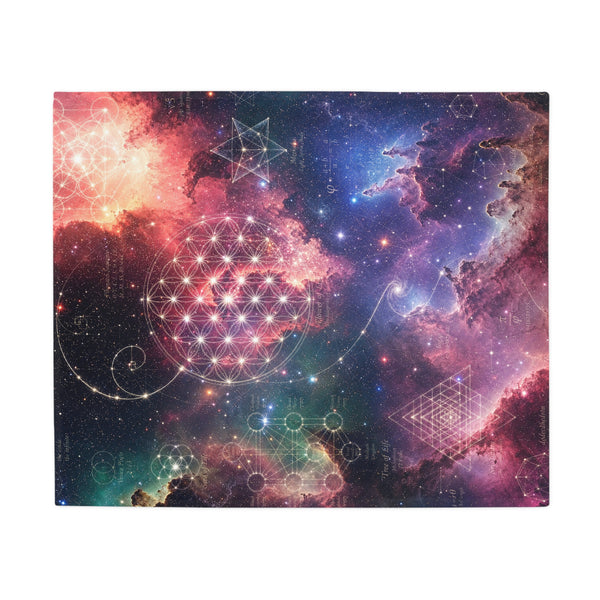 Sacred Geometry Fleece Blanket - Lagoon Nebula