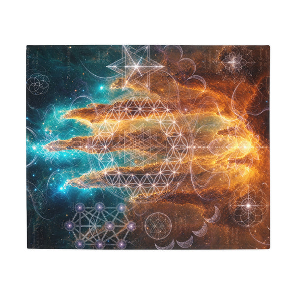 Sacred Geometry Fleece Blanket - Butterfly Nebula