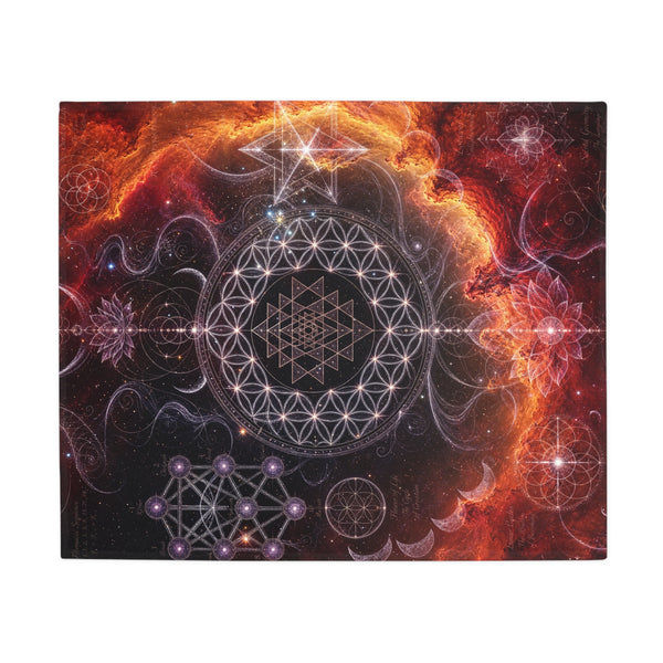 Sacred Geometry Fleece Blanket - Gamma Cygni Nebula