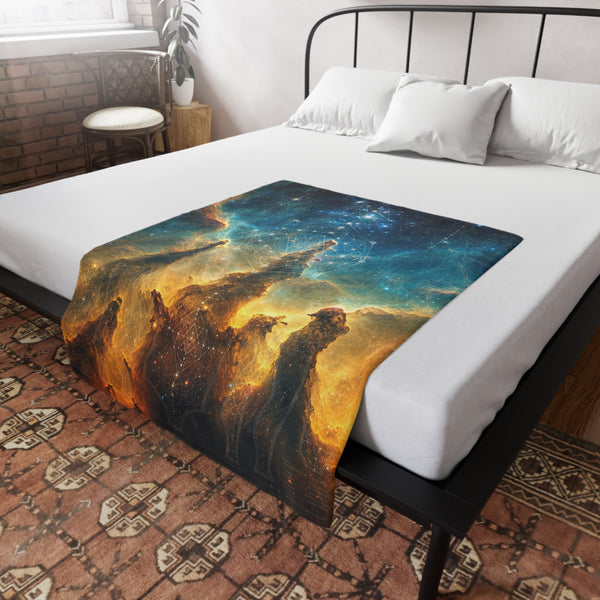 Sacred Geometry Fleece Blanket - Boomerang Nebula