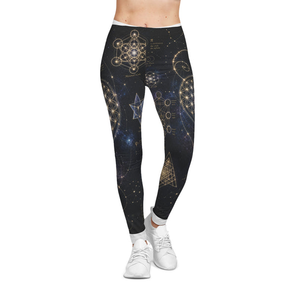 Women's Sacred Geometry Leggings — Cosmic Constellation