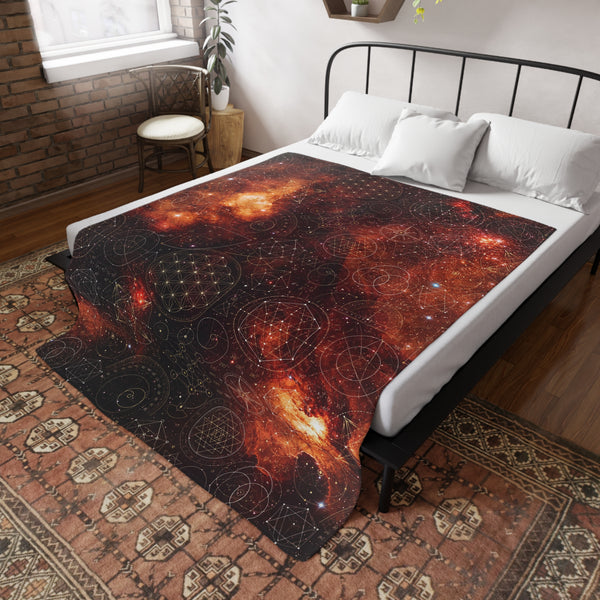 Sacred Geometry Fleece Blanket - North America Nebula