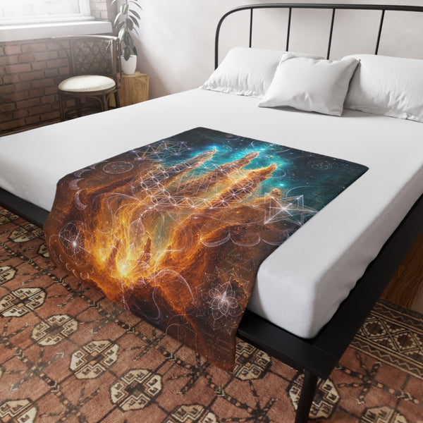 Sacred Geometry Fleece Blanket - Butterfly Nebula