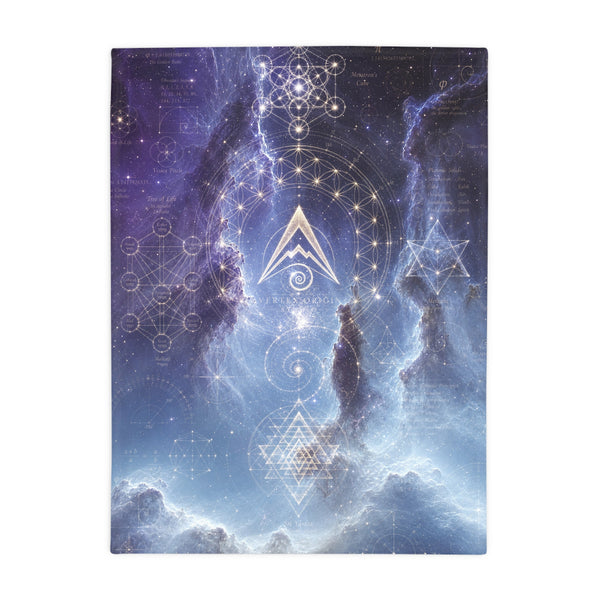Sacred Geometry Fleece Blanket - Saturn Nebula