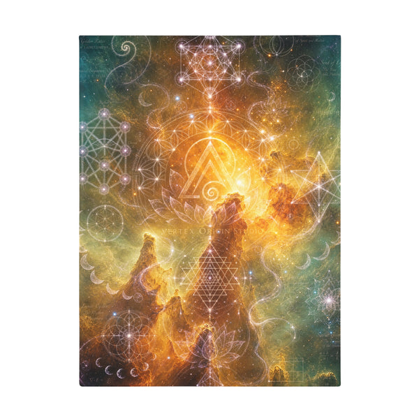 Sacred Geometry Fleece Blanket - Flame Nebula