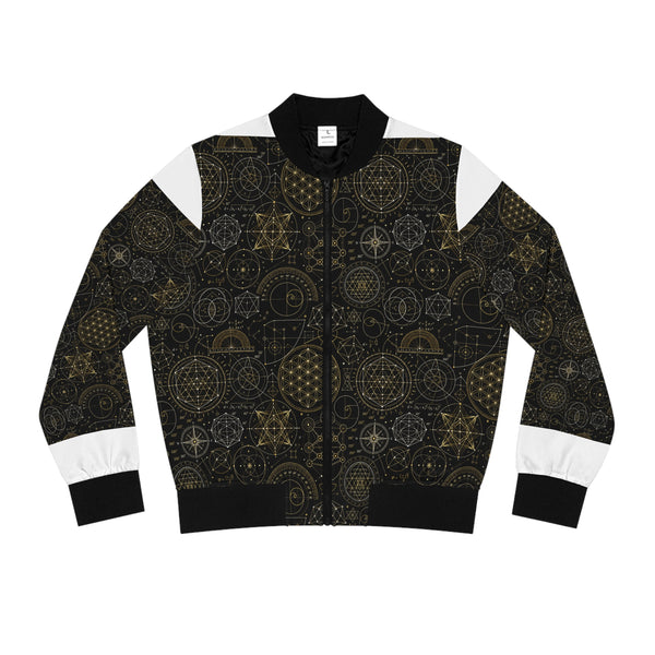 Women's Sacred Geometry Bomber Jacket — Cosmic Blueprint