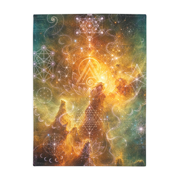Sacred Geometry Fleece Blanket - Flame Nebula