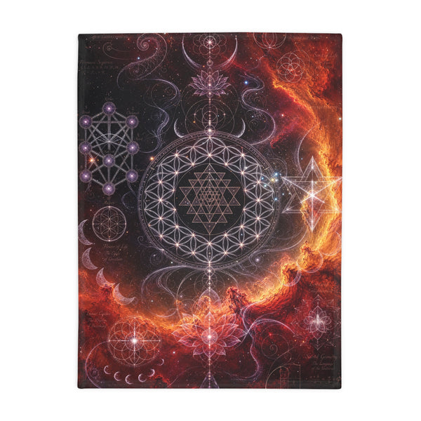 Sacred Geometry Fleece Blanket - Gamma Cygni Nebula