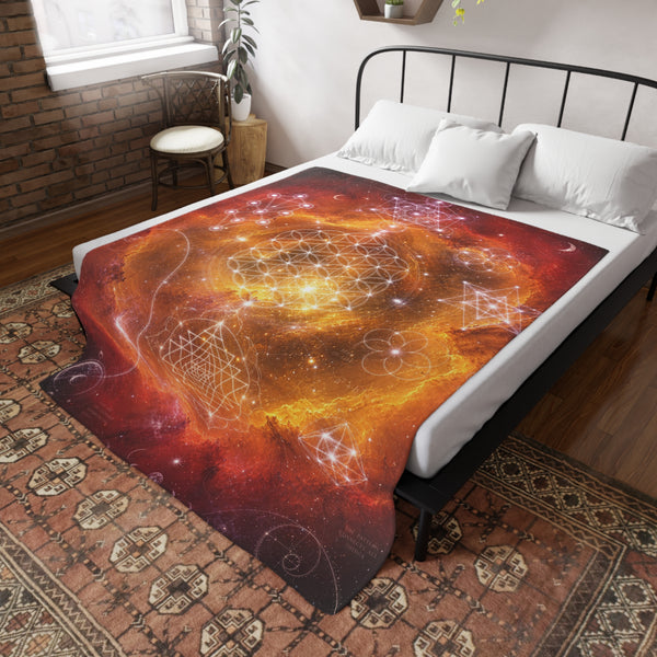 Sacred Geometry Fleece Blanket - Soul Nebula