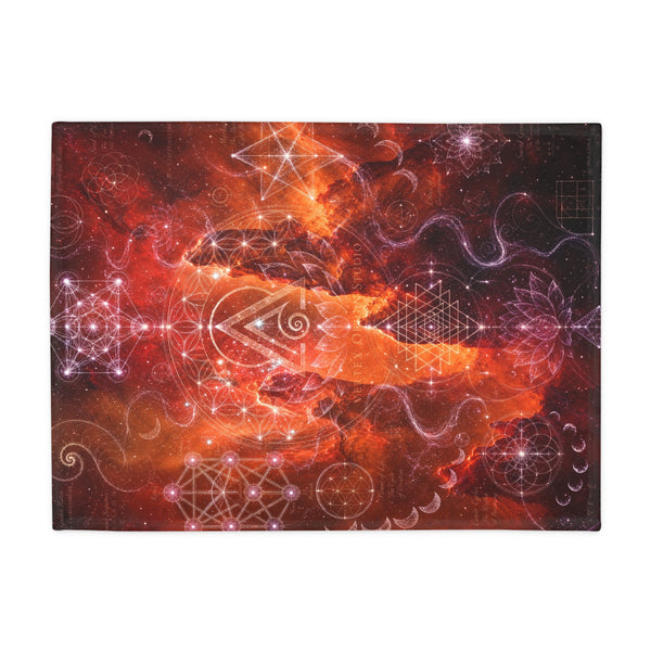 Sacred Geometry Fleece Blanket - Red Spider Nebula