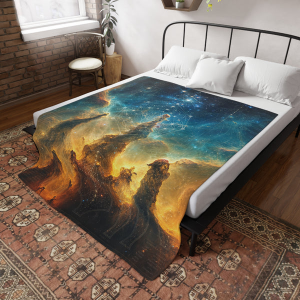 Sacred Geometry Fleece Blanket - Boomerang Nebula