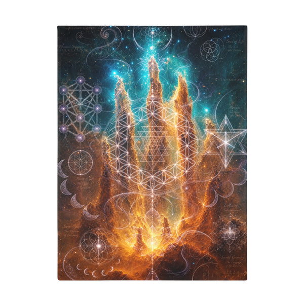 Sacred Geometry Fleece Blanket - Butterfly Nebula
