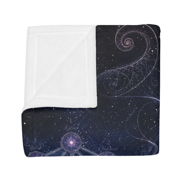 Sacred Geometry Fleece Blanket - Blue Flash Nebula