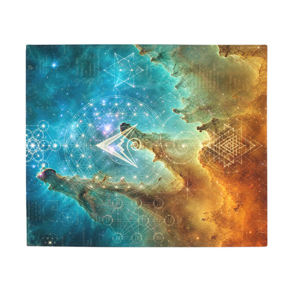Sacred Geometry Fleece Blanket - Bubble Nebula