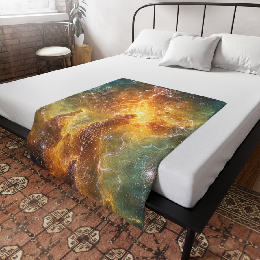 Sacred Geometry Blanket — Flame Nebula